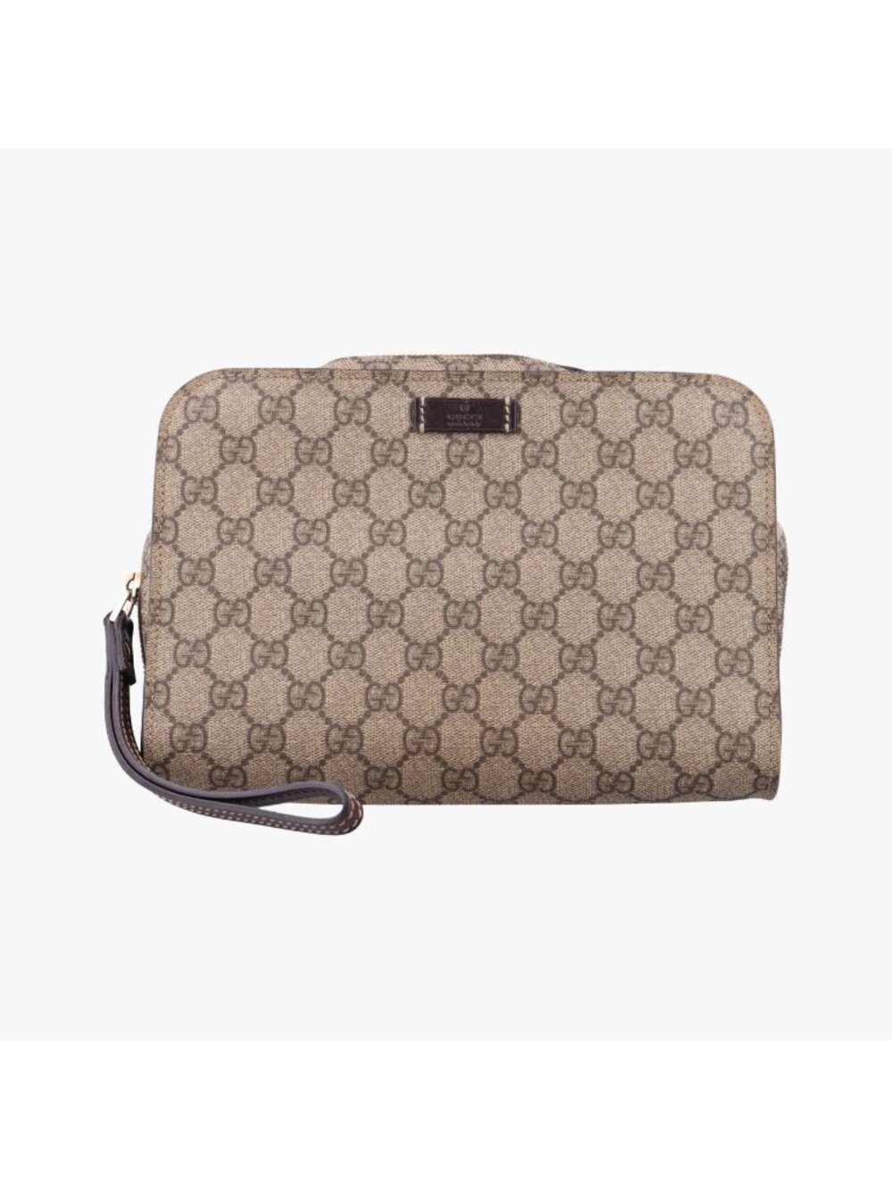 Gucci GG Supreme Beige Brown Clutch